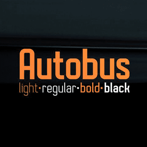 Autobus font for construction logos